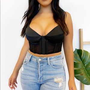 Black see through corset top